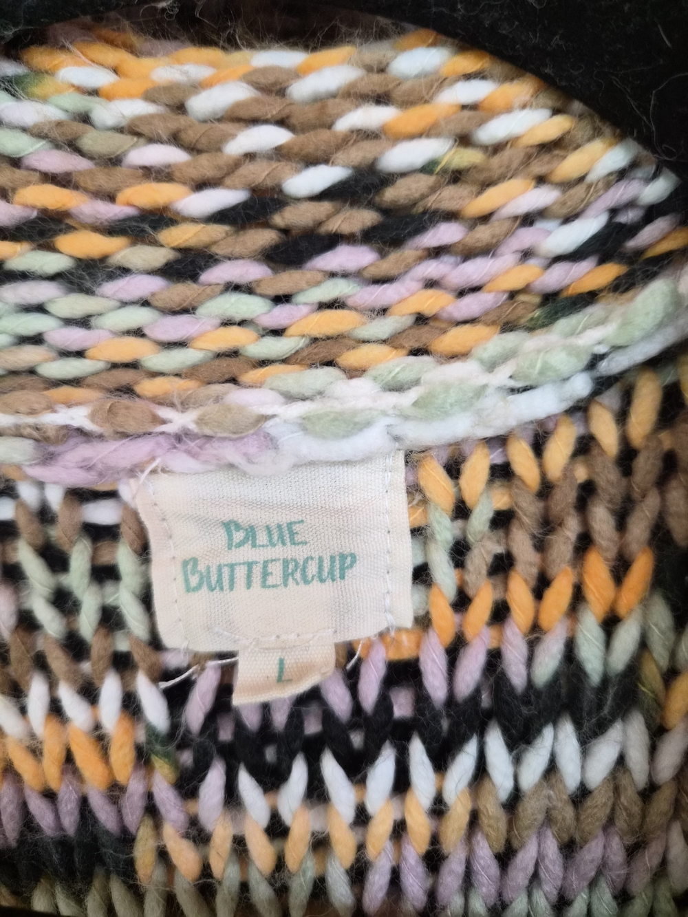 Blue Buttercup Multicolor Fringe Knit Duster Cardigan View 3